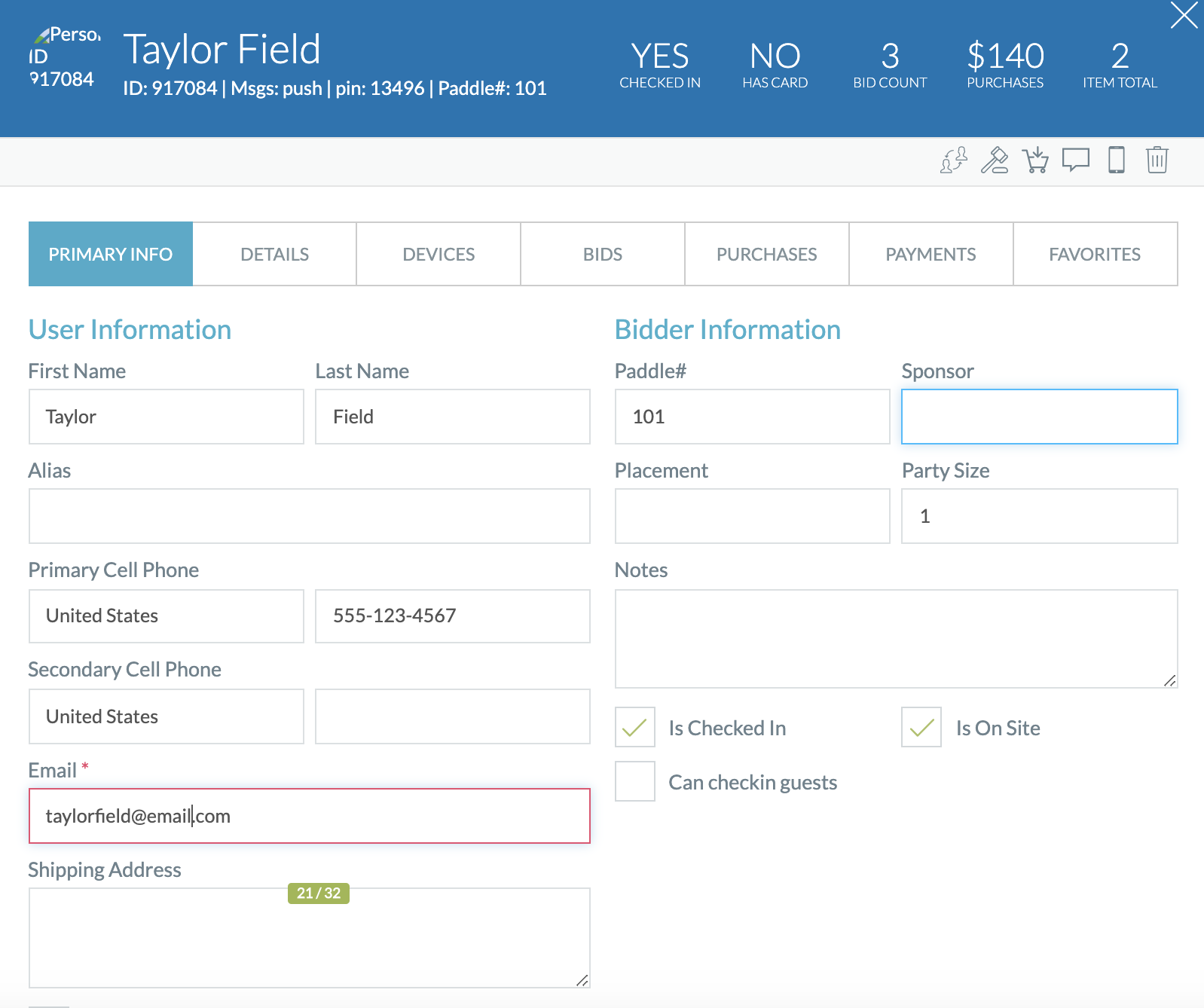How to Edit Bidder Information